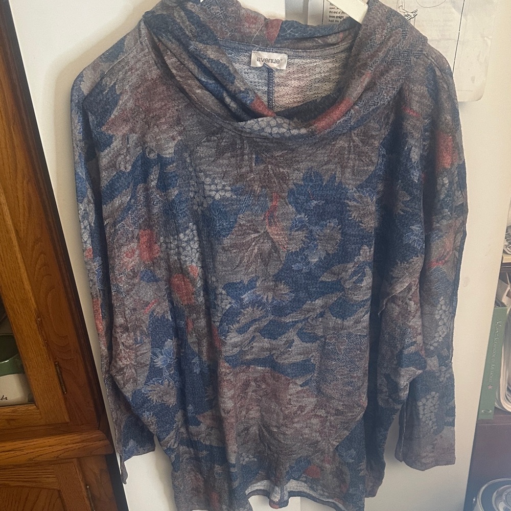 Avenue Multicolor Cowl Neck Top